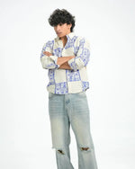 Skydot Berry Block Print Shirt Skydot