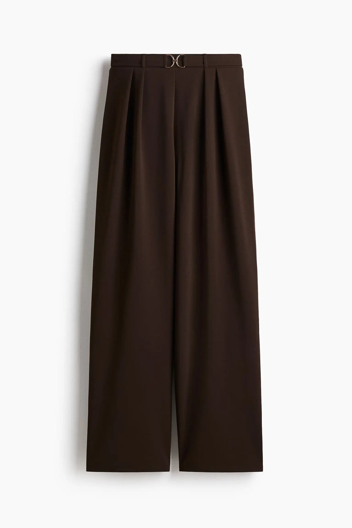 Skydot Mocha Pleat Wide Trousers Skydot